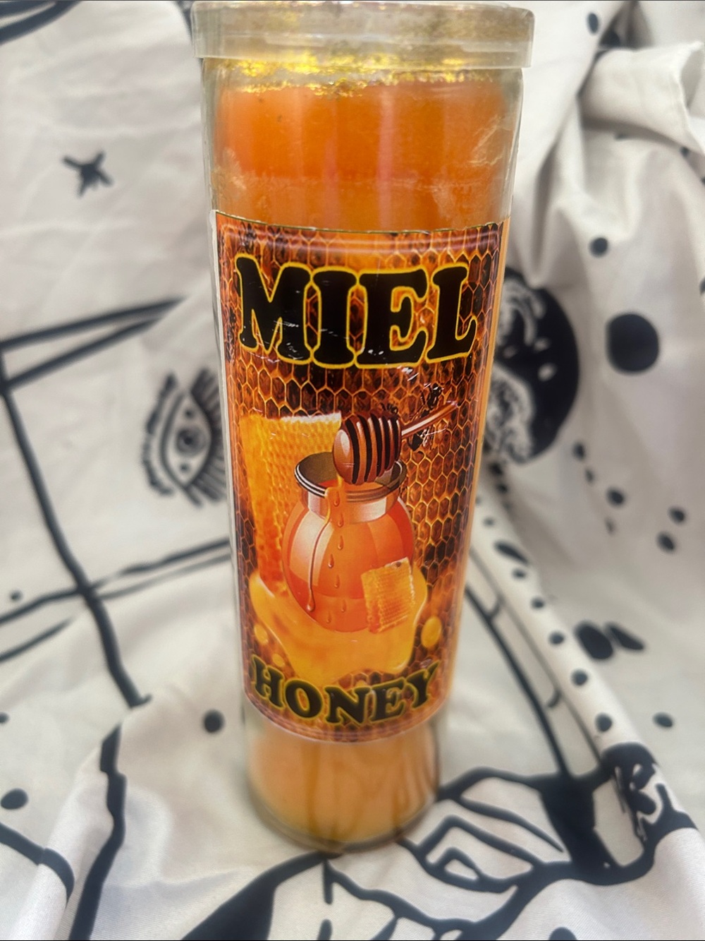 Miel Honey Jar Candle - Vibrant Amber Orange preparada